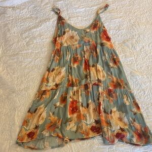 Millibon Casual Floral Dress in Blue and Red